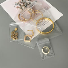 simple style solid color plastic  jewelry packaging bags